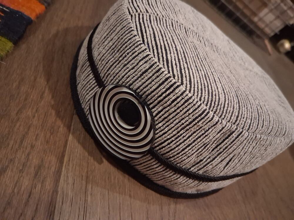 Vintage pillbox stripped hat